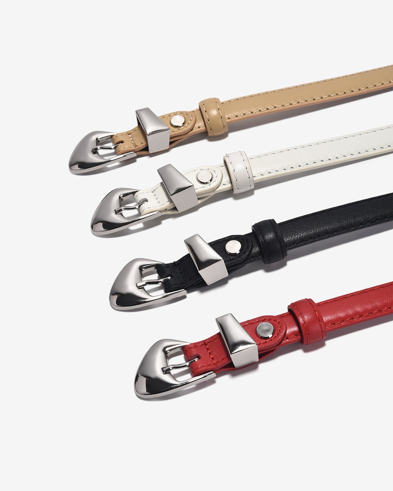 Nịt Da Nữ Zucia Khóa Kim Cách Điệu-TD25-Kem Color1