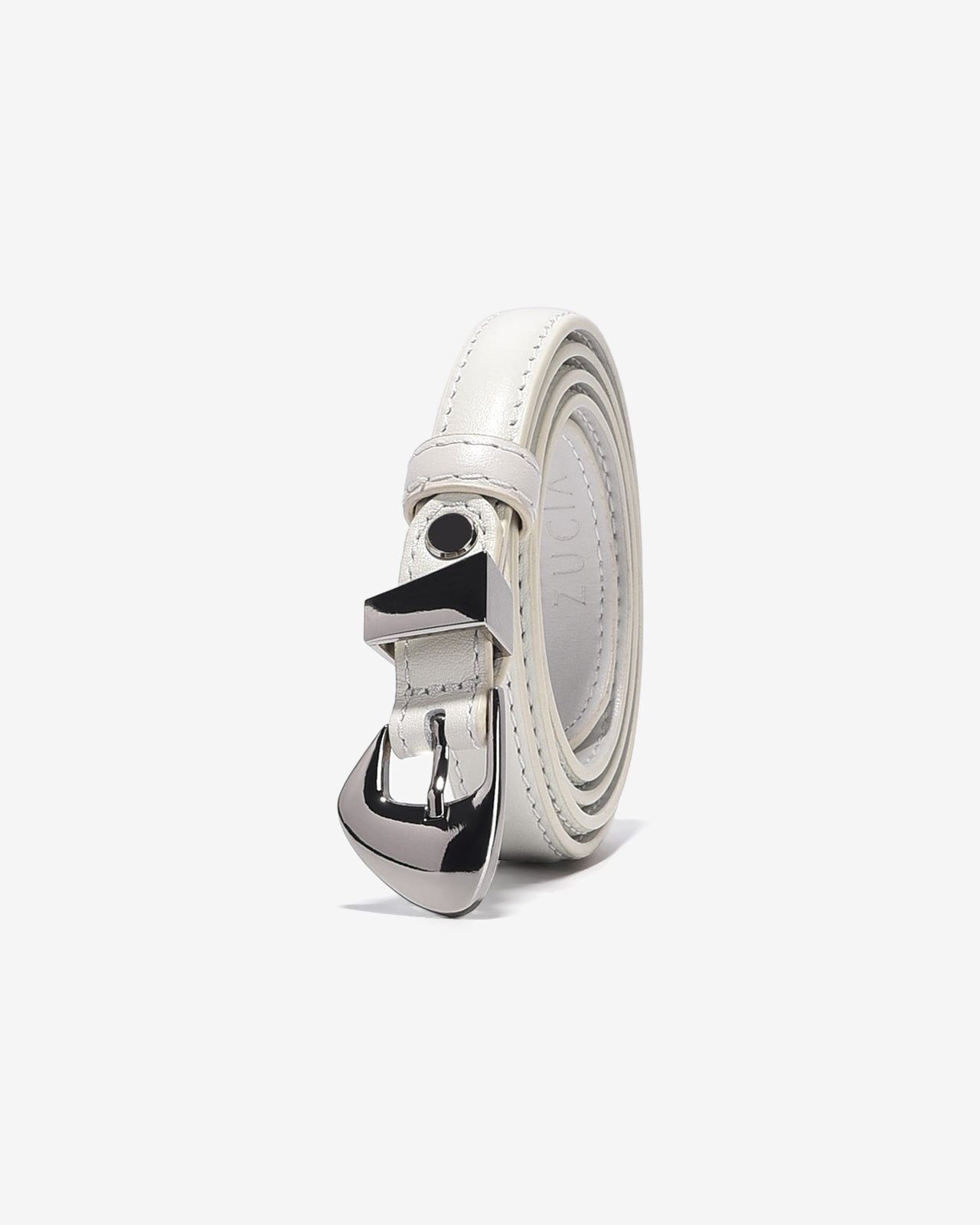 Nịt Da Nữ Zucia Khóa Kim Cách Điệu-TD25-Trắng Color1First