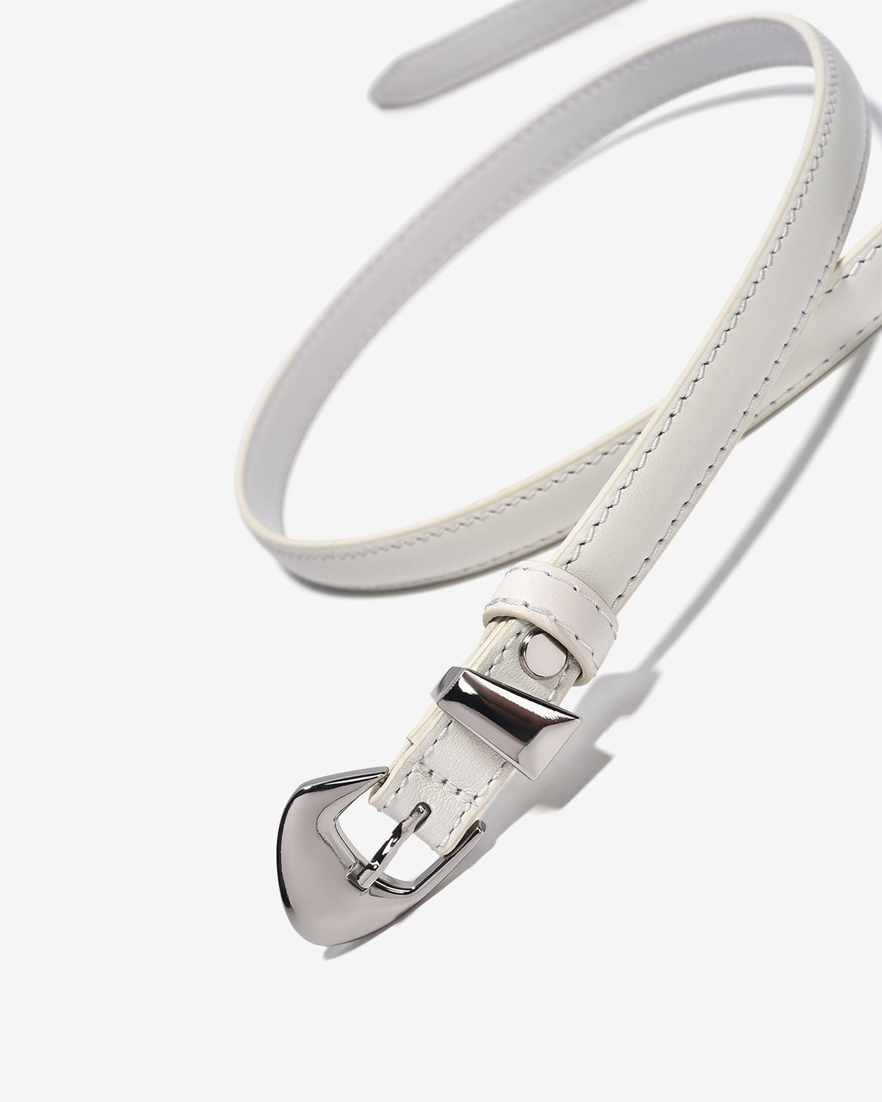 Nịt Da Nữ Zucia Khóa Kim Cách Điệu-TD25-Trắng Color1