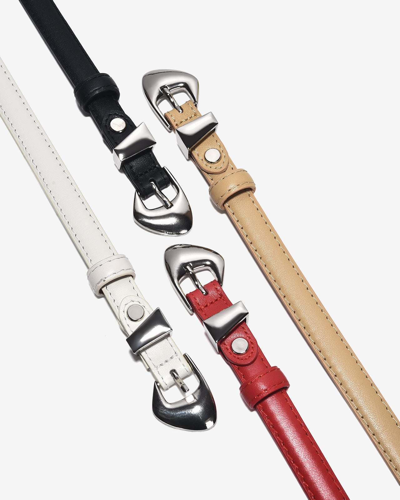 Nịt Da Nữ Zucia Khóa Kim Cách Điệu-TD25-Trắng Color1
