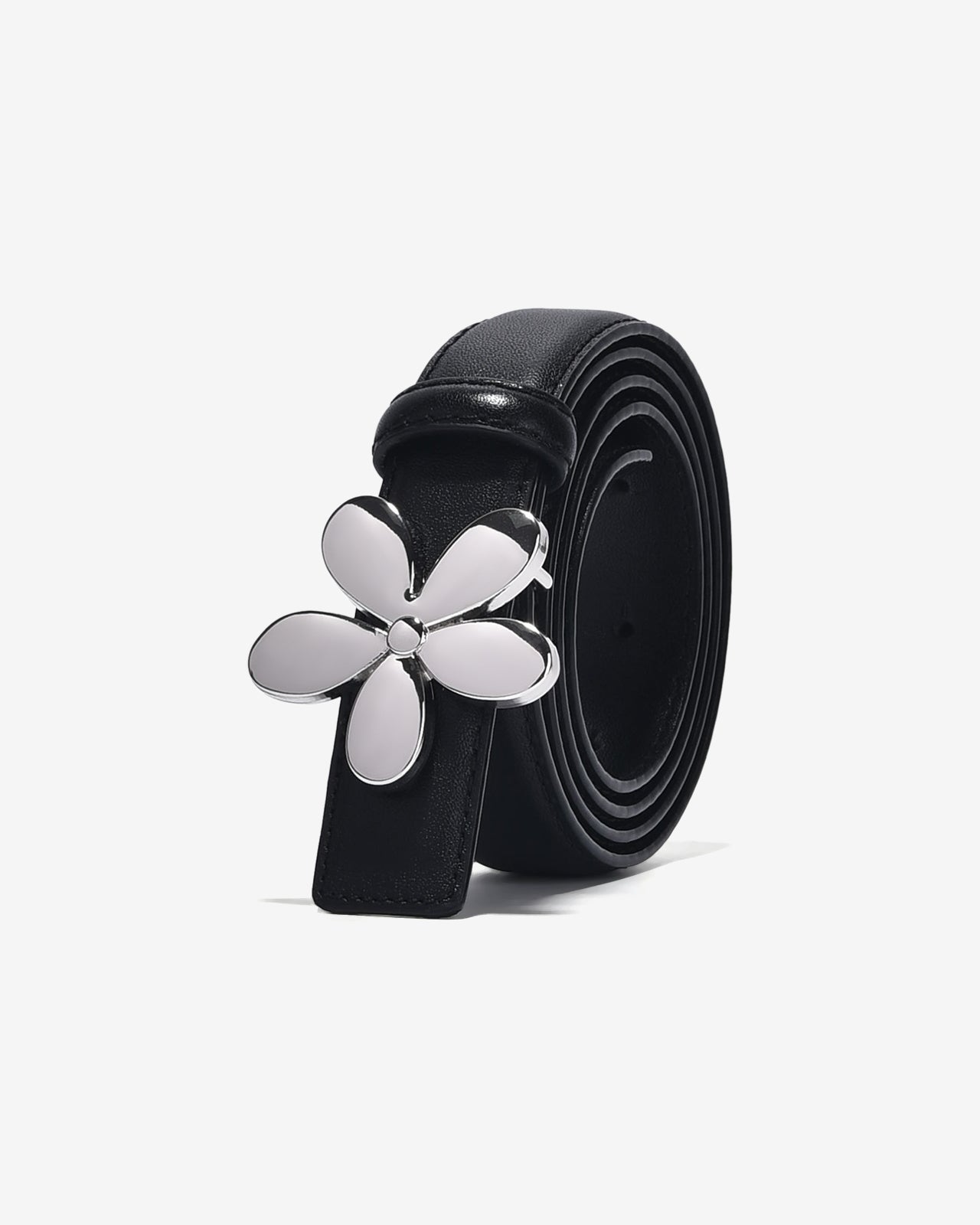 Nịt Da Nữ Zucia Khoá Bấm Hình Bông Hoa Kim Loại-TD27-Đen Color1First