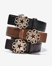 Nịt Da Nữ Zucia Đầu Khoá Hình Hoa Đính Đá-TD37-Bò Color1