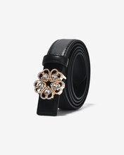 Nịt Da Nữ Zucia Đầu Khoá Hình Hoa Đính Đá-TD37-Đen Color1First