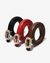 Nịt Da Nữ Zucia Khóa Oval Đính Ngọc-TD48Đen Color1