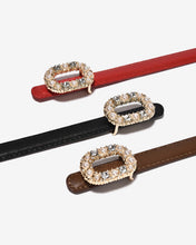 Nịt Da Nữ Zucia Khóa Oval Đính Ngọc-TD48Đỏ Color1