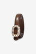 Nịt Da Nữ Zucia Khóa Oval Đính Ngọc-TD48Nâu Color1First