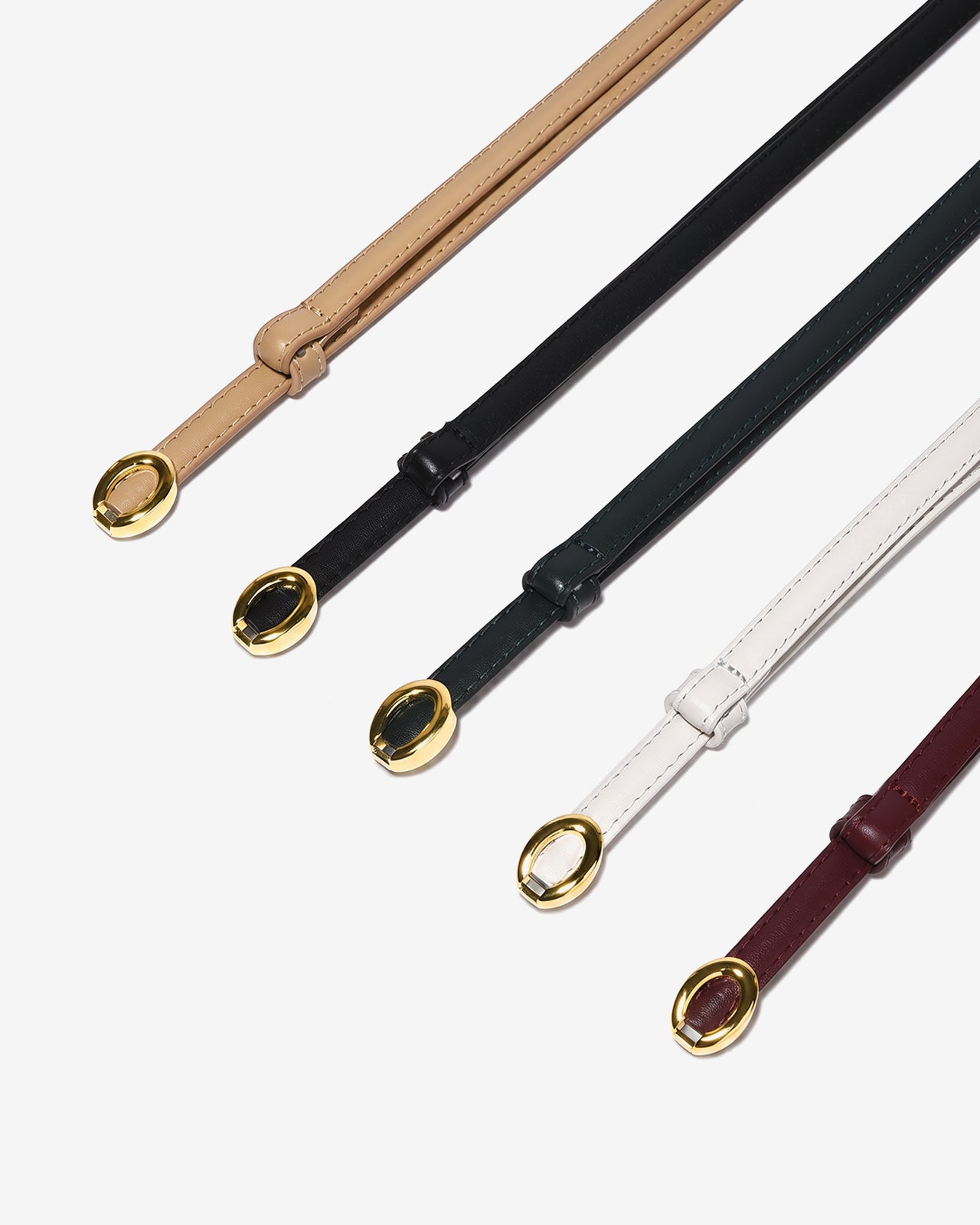 Nịt Da Nữ Zucia Khóa Oval Ánh Vàng-TD49Đỏ Color1