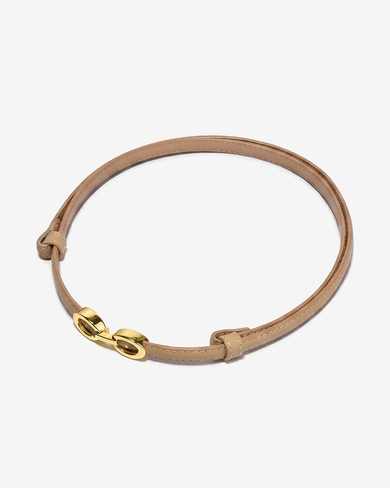 Nịt Da Nữ Zucia Khóa Oval Ánh Vàng-TD49Kem Color1