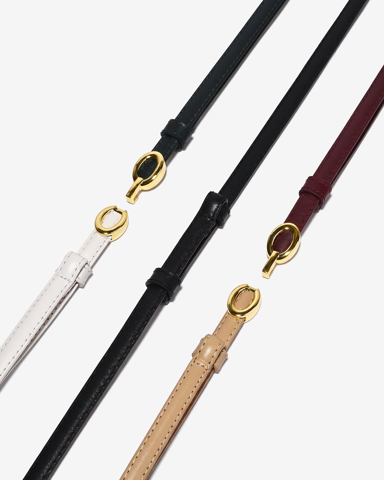Nịt Da Nữ Zucia Khóa Oval Ánh Vàng-TD49Kem Color1