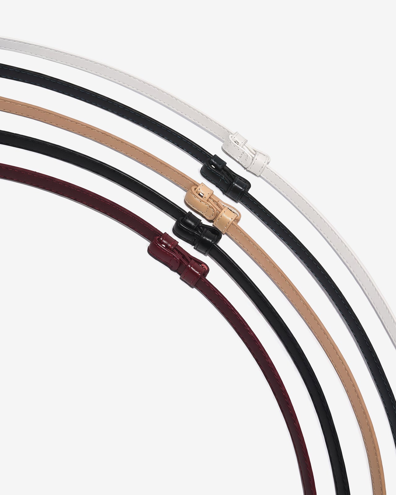 Nịt Da Nữ Zucia Khóa Oval Ánh Vàng-TD49Trắng Color1