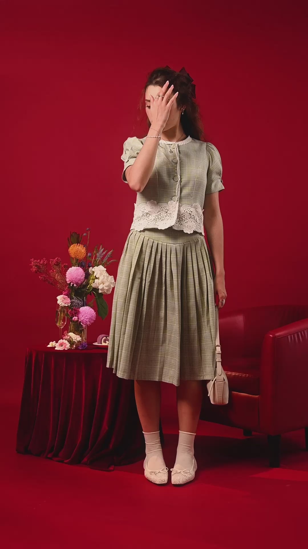 Giày Búp Bê Zucia Vải Ren Thêu Hoa