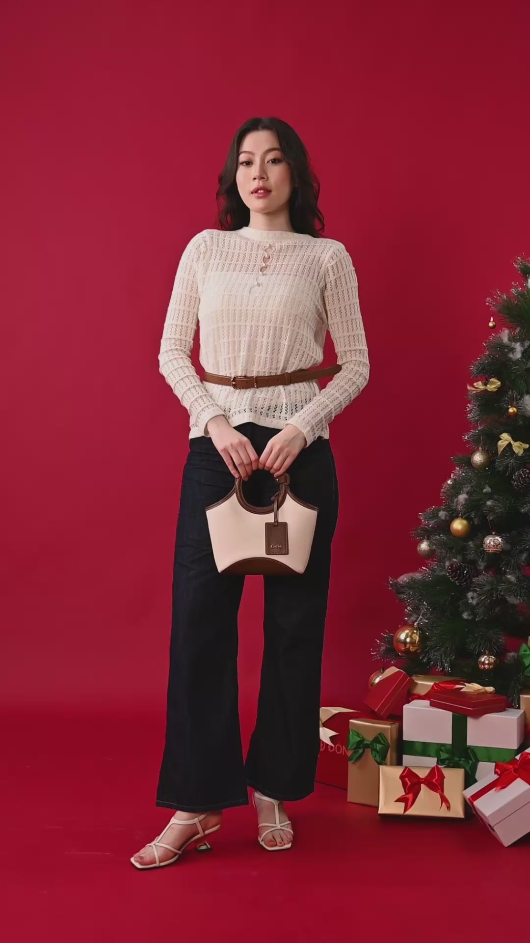 Sandal Cao Gót Nữ Đông Hải Quai Mảnh Đan Chéo Đế Ánh Kim