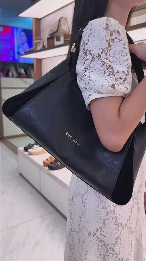 Túi Xách Dáng Hobo Vân Da Zuciani La Elegante N.67