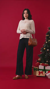 Giày Búp Bê Đông Hải Gót Giả Gỗ Đính Nơ Đôi