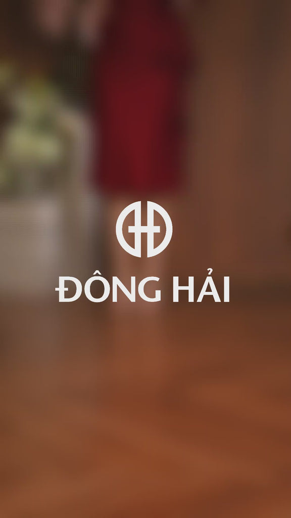 Sandal Cao Gót Đông Hải 7cm Quai Đôi Phối Đá-S5872Đen Bóng Color1