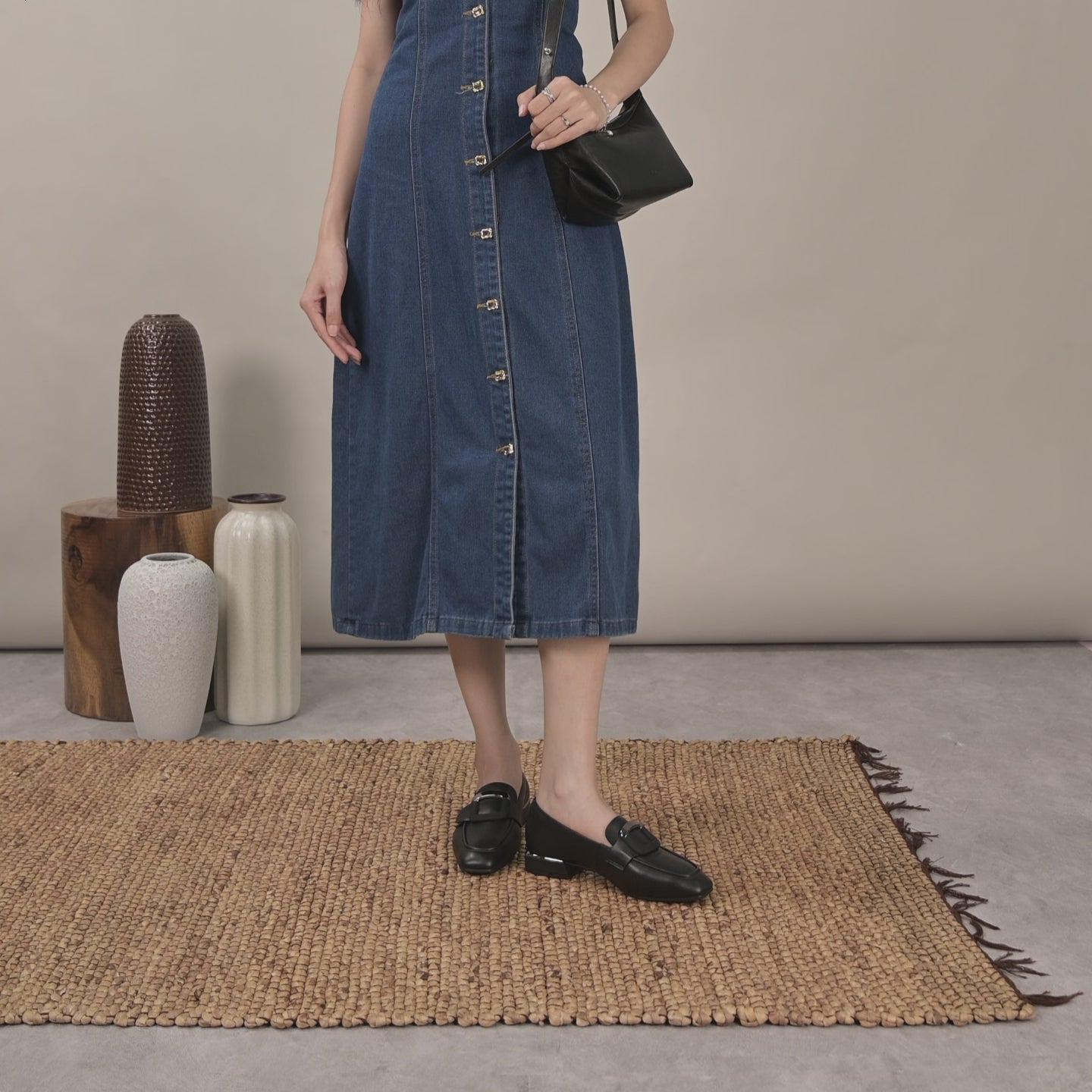 Giày Lười Nữ Zuciani Thanh Lịch Phối Khóa