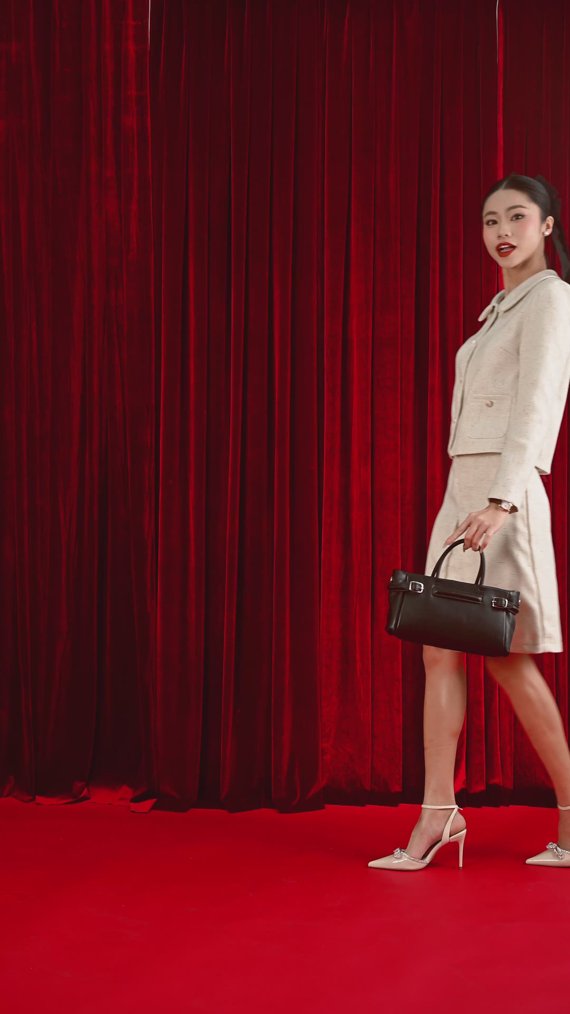 Giày Cao Gót Đông Hải Quai Ankle Strap Nơ Đính Đá