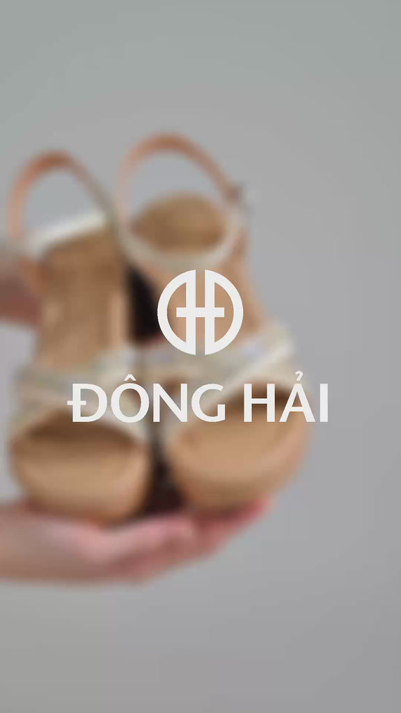Sandal Xuồng Zuciani 7cm Quai Chéo Đính Hạt-SCM49Cafe Color1