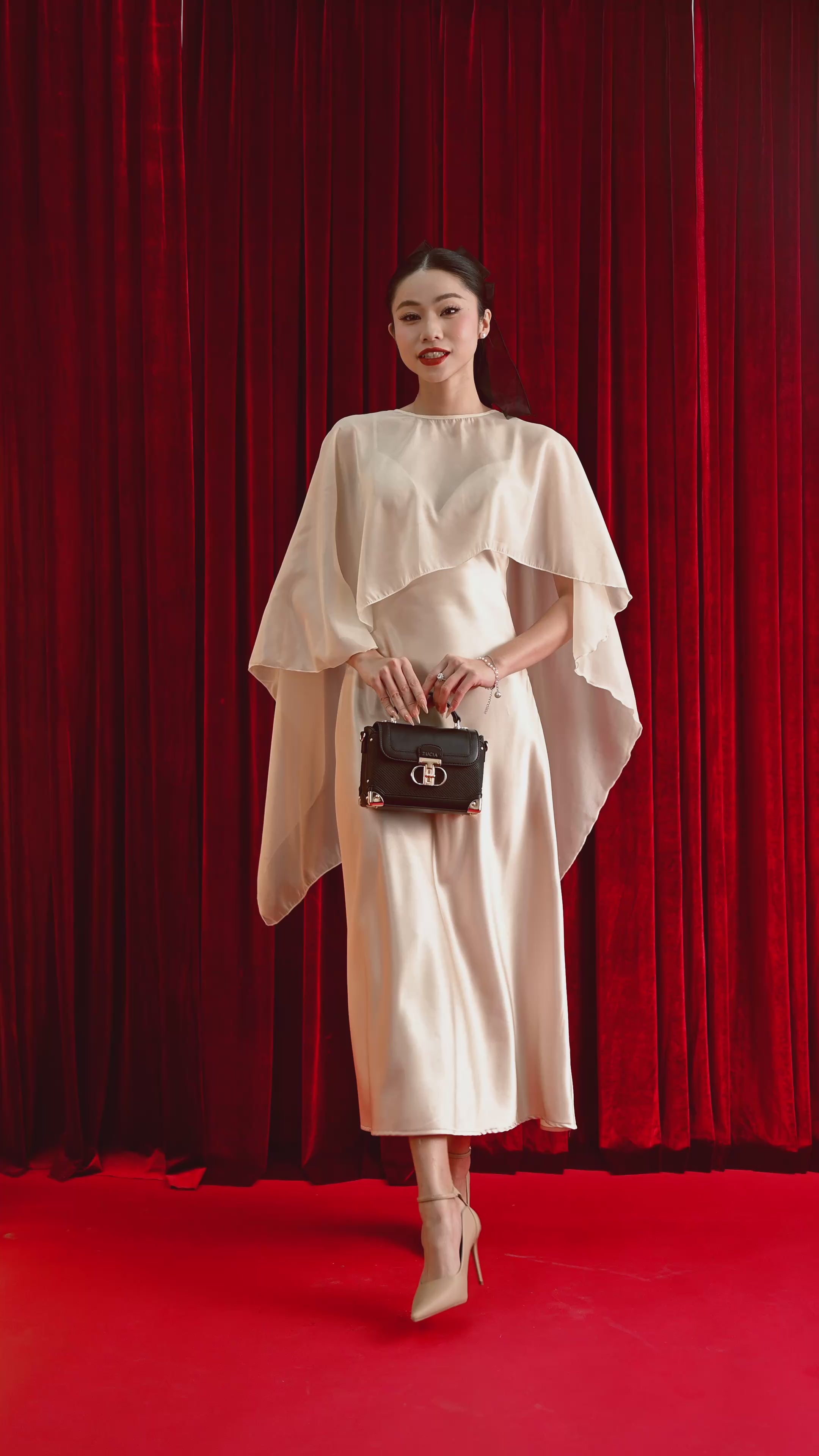 Giày Cao Gót Đông Hải Quai Ankle Strap Đính Logo