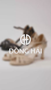 Sandal Cao Gót Đông Hải Quai Đan Cánh Tim-S5868Kem Color1
