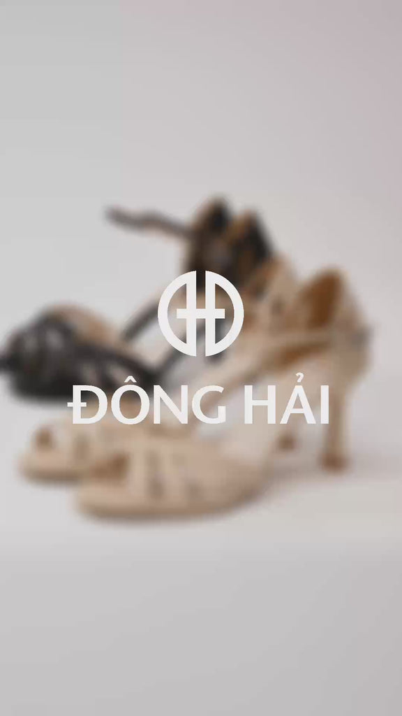 Sandal Cao Gót Đông Hải Quai Đan Cánh Tim-S5868Kem Color1