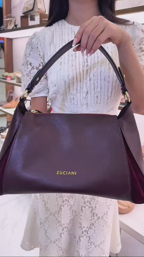 Túi Xách Dáng Hobo Vân Da Zuciani La Elegante N.67