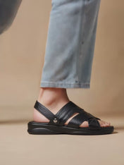 Giày Sandal Đông Hải Êm Mềm Đế 3cm Quai Chéo-S3237Đen Color1