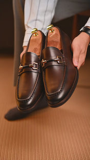 Giày Tây Loafer Zuciani Phối Khóa Mạ Vàng-GRW19Nâu Color1