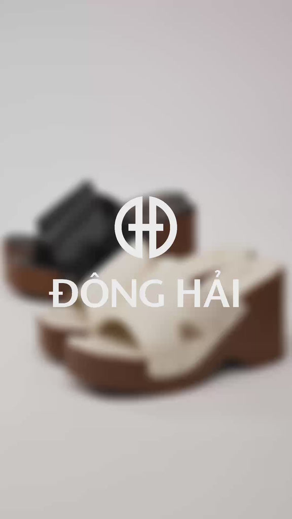 Dép Xuồng Đông Hải Đế 9CM Êm Mềm-D32I7Kem Color1
