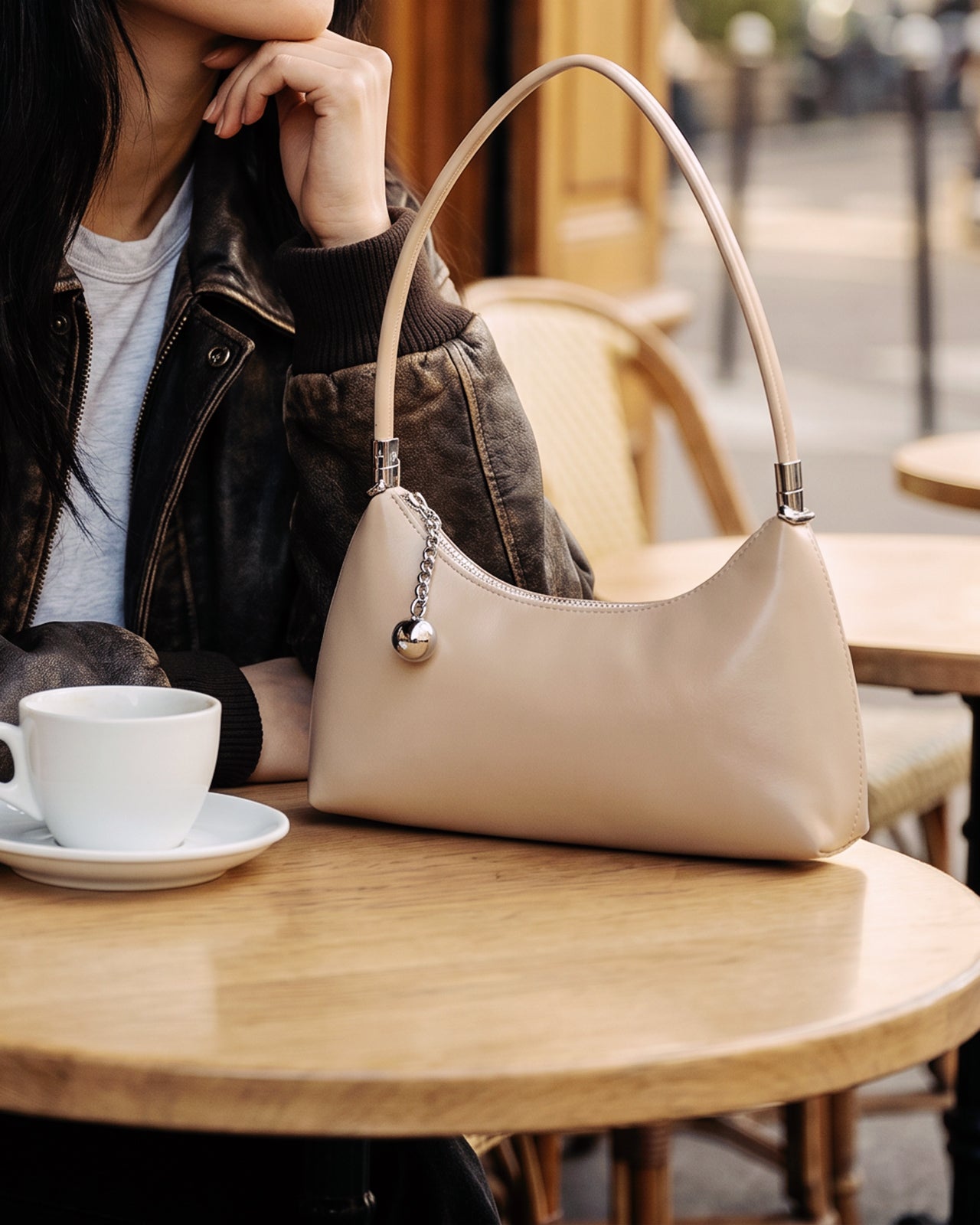 Túi Đeo Vai Zucia Dáng Baguette Urban Muse N05-FE05Kem Color1