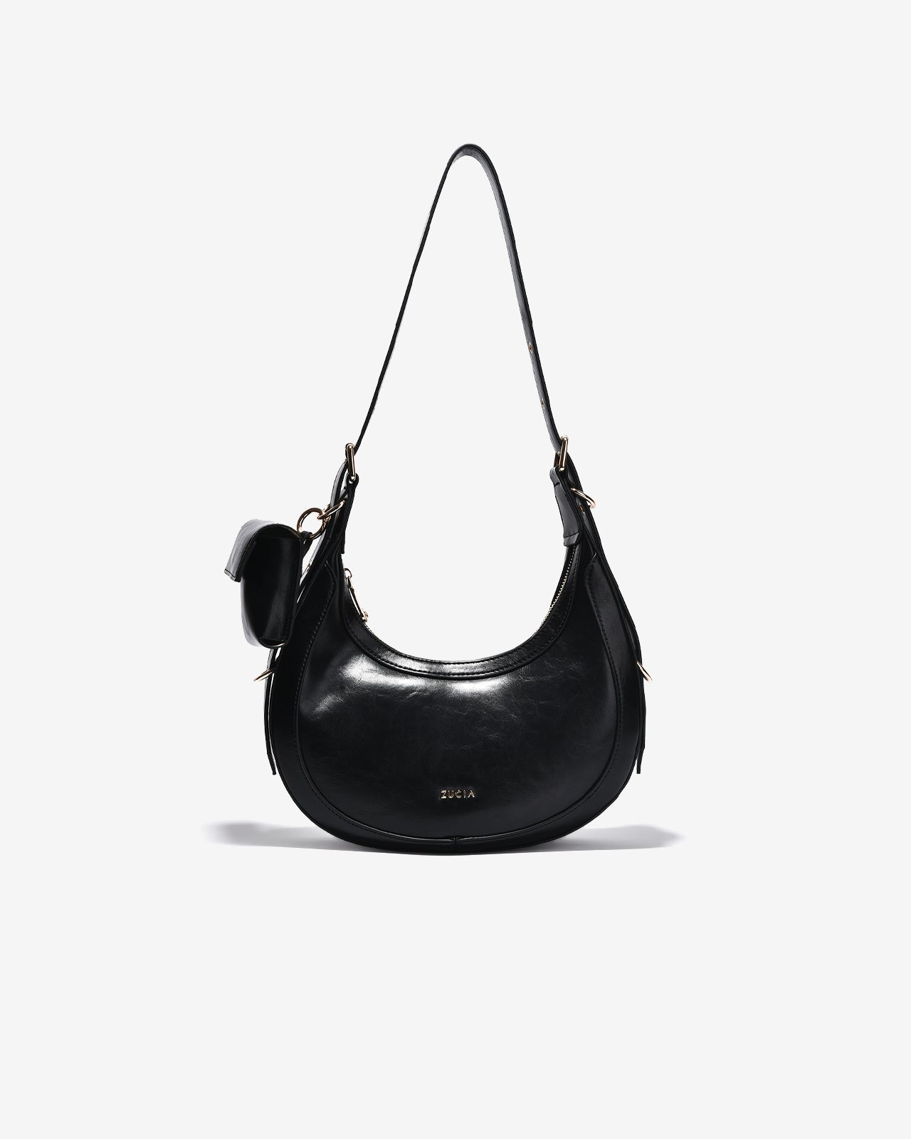 Túi Xách Tay Đeo Chéo Dáng Lưỡi Liềm Zucia L'amant N11-JC17-Đen Color1First