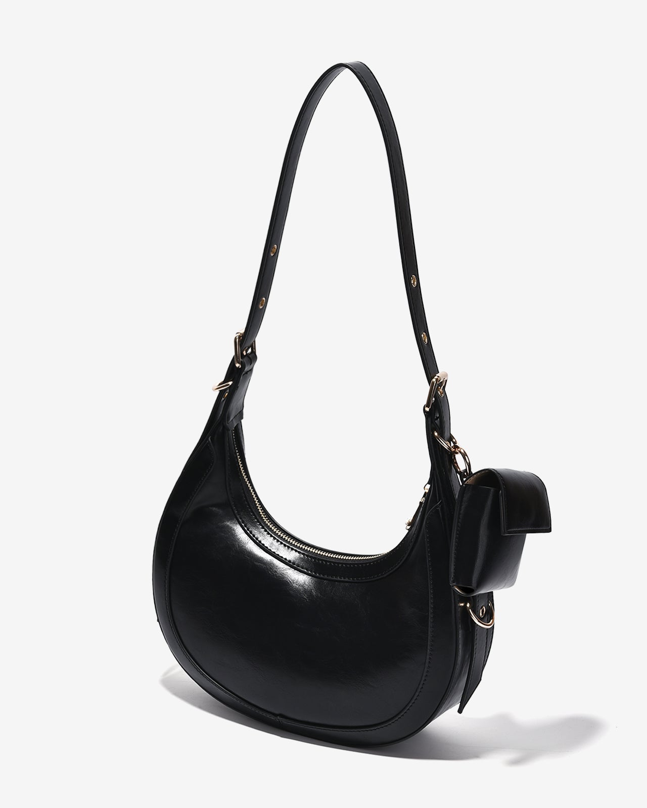 Túi Xách Tay Đeo Chéo Dáng Lưỡi Liềm Zucia L'amant N11-JC17-Đen Color1