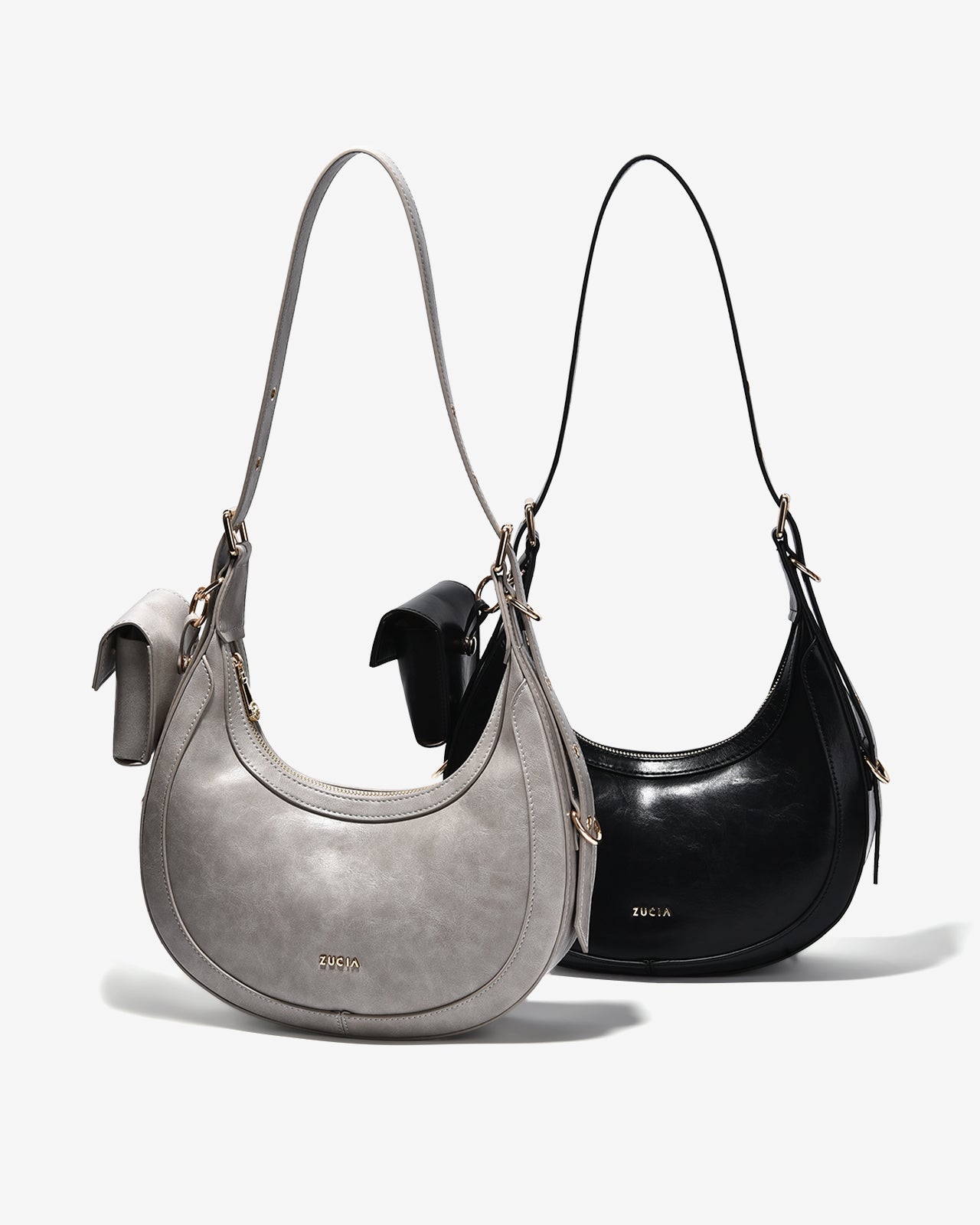 Túi Xách Tay Đeo Chéo Dáng Lưỡi Liềm Zucia L'amant N11-JC17-Đen Color1