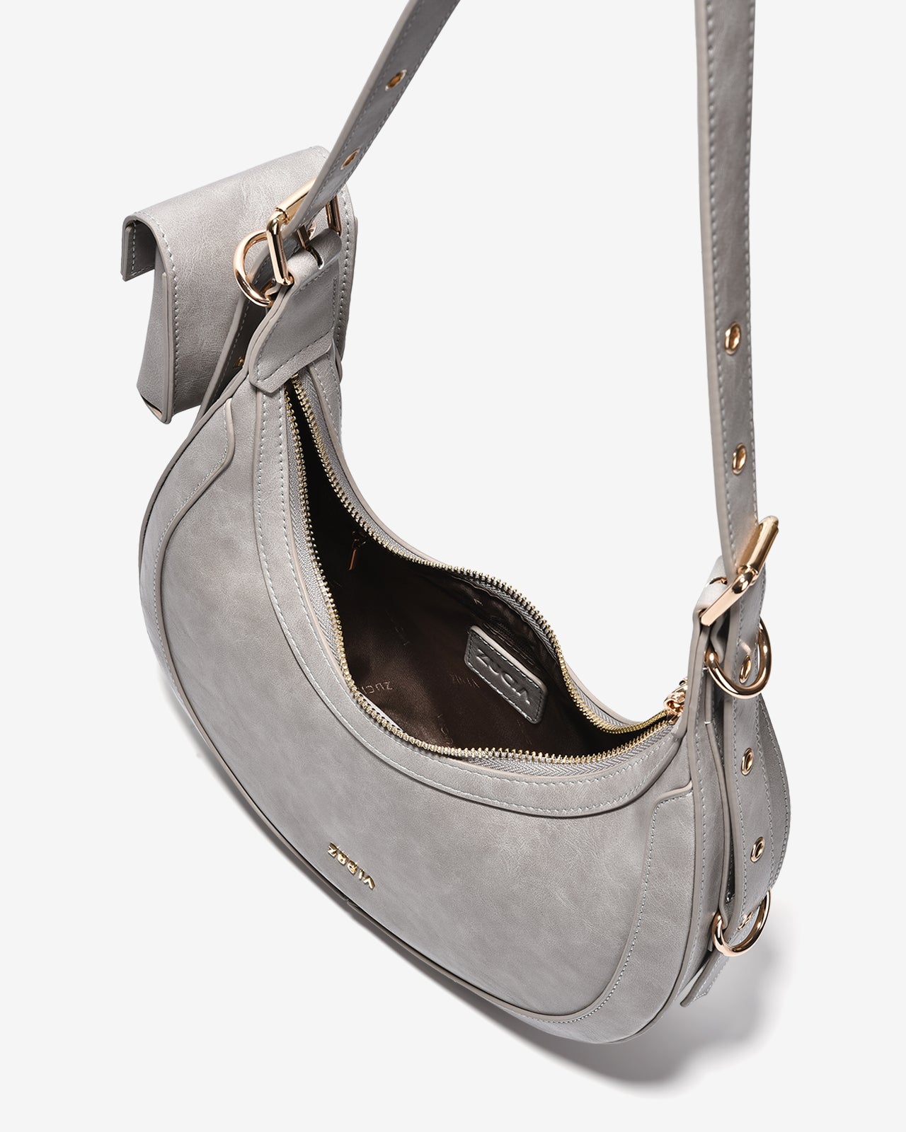 Túi Xách Tay Đeo Chéo Dáng Lưỡi Liềm Zucia L'amant N11-JC17-Xám Color1