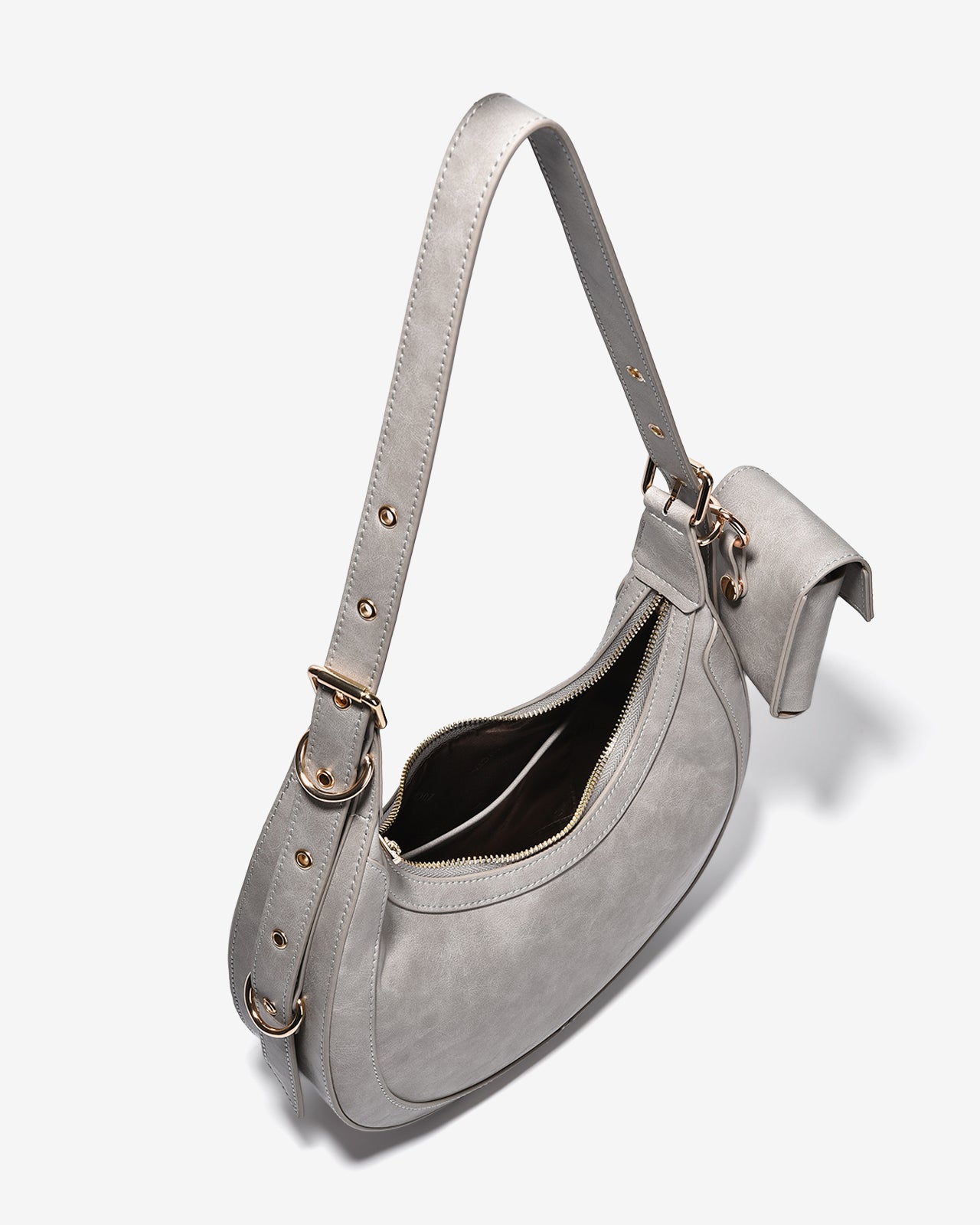 Túi Xách Tay Đeo Chéo Dáng Lưỡi Liềm Zucia L'amant N11-JC17-Xám Color1