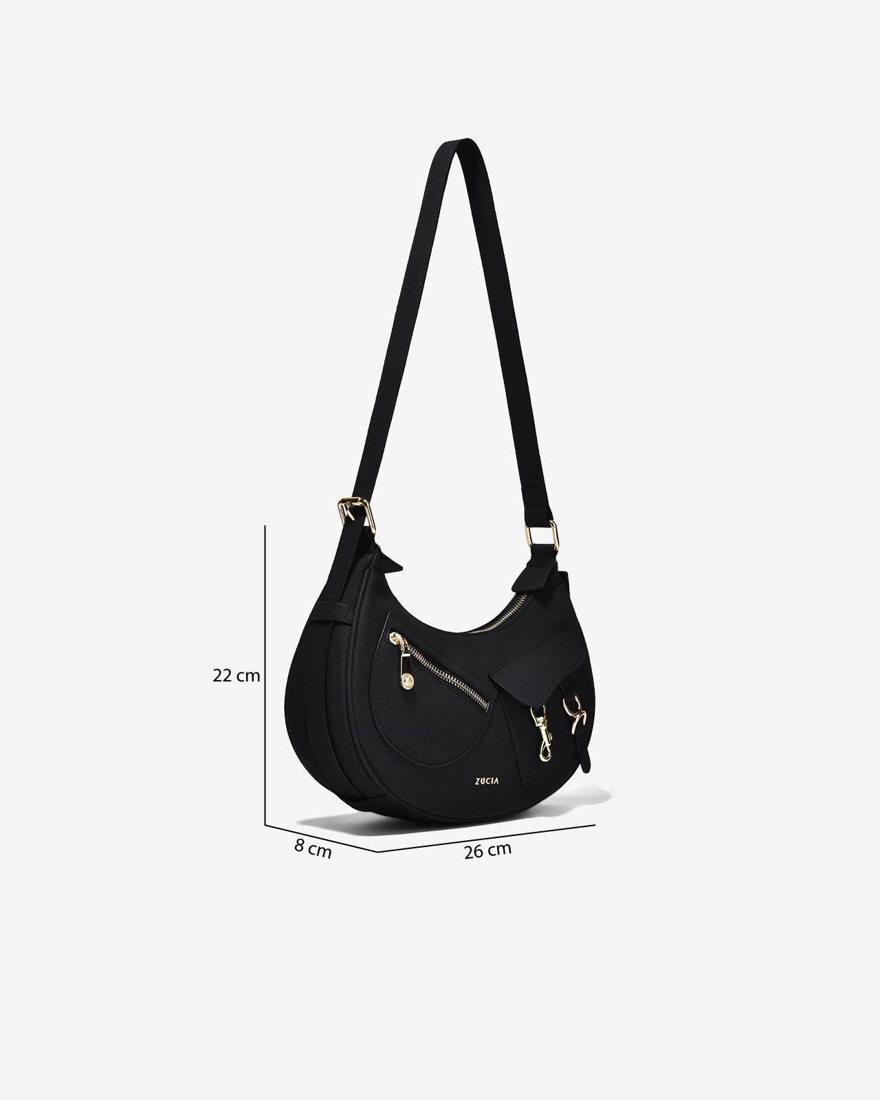 Túi Đeo Vai Hobo Zucia Absolute Beauty N03-JC51-Đen Color1