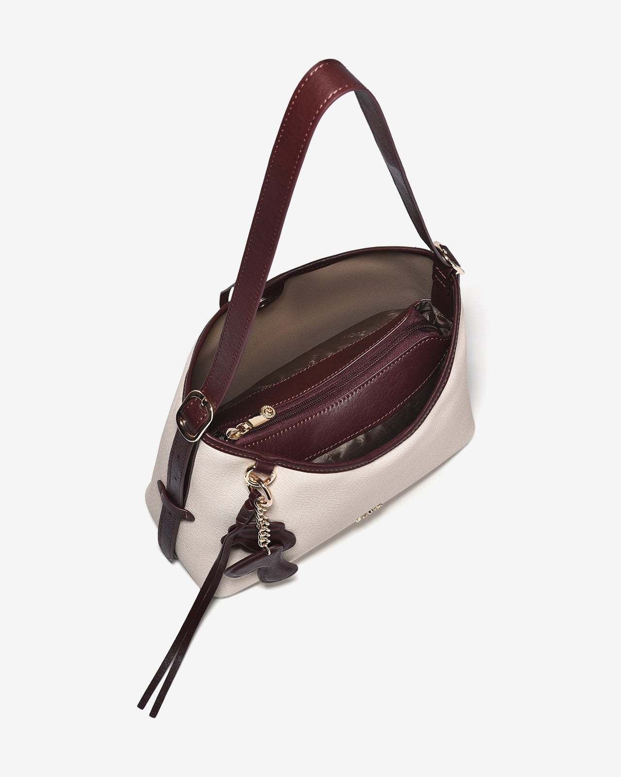 Túi Xách Zucia Dáng Hobo Phối Charm Urban Muse N06-JC77Kem Color1