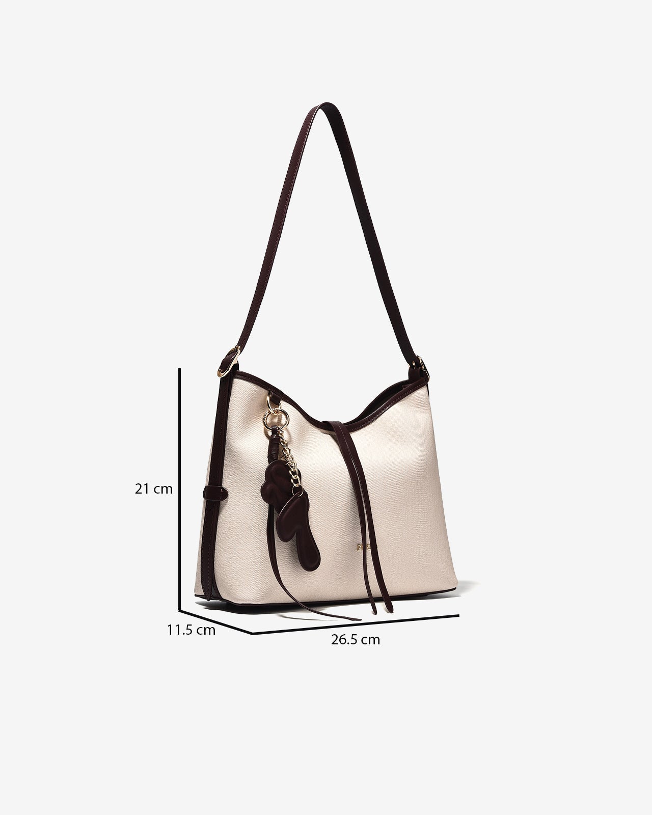 Túi Xách Zucia Dáng Hobo Phối Charm Modern Divinee N16-JC77Kem Color1