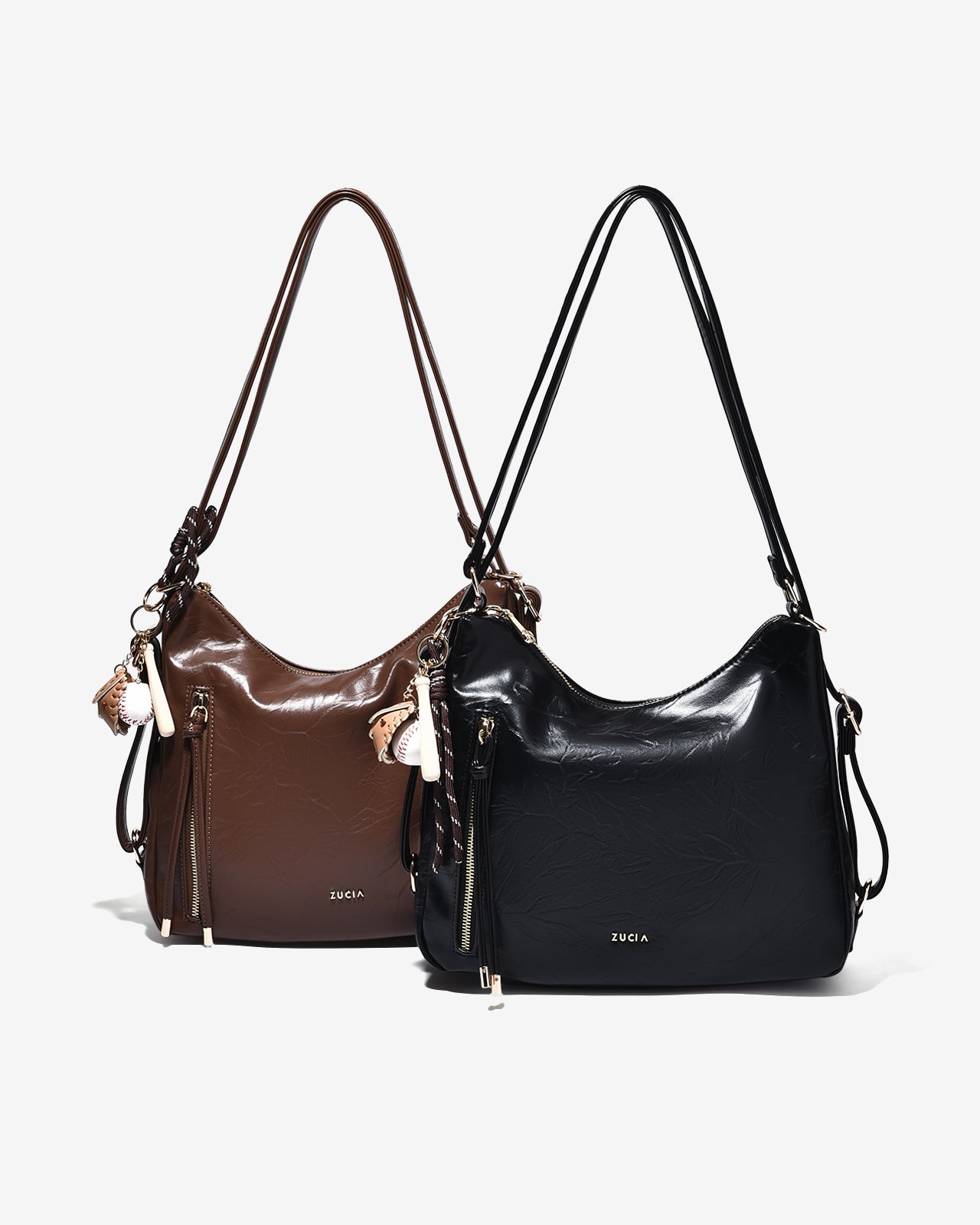 Túi Đeo Chéo Phối Charm Zucia Urban Muse N17-JC88Đen Color1