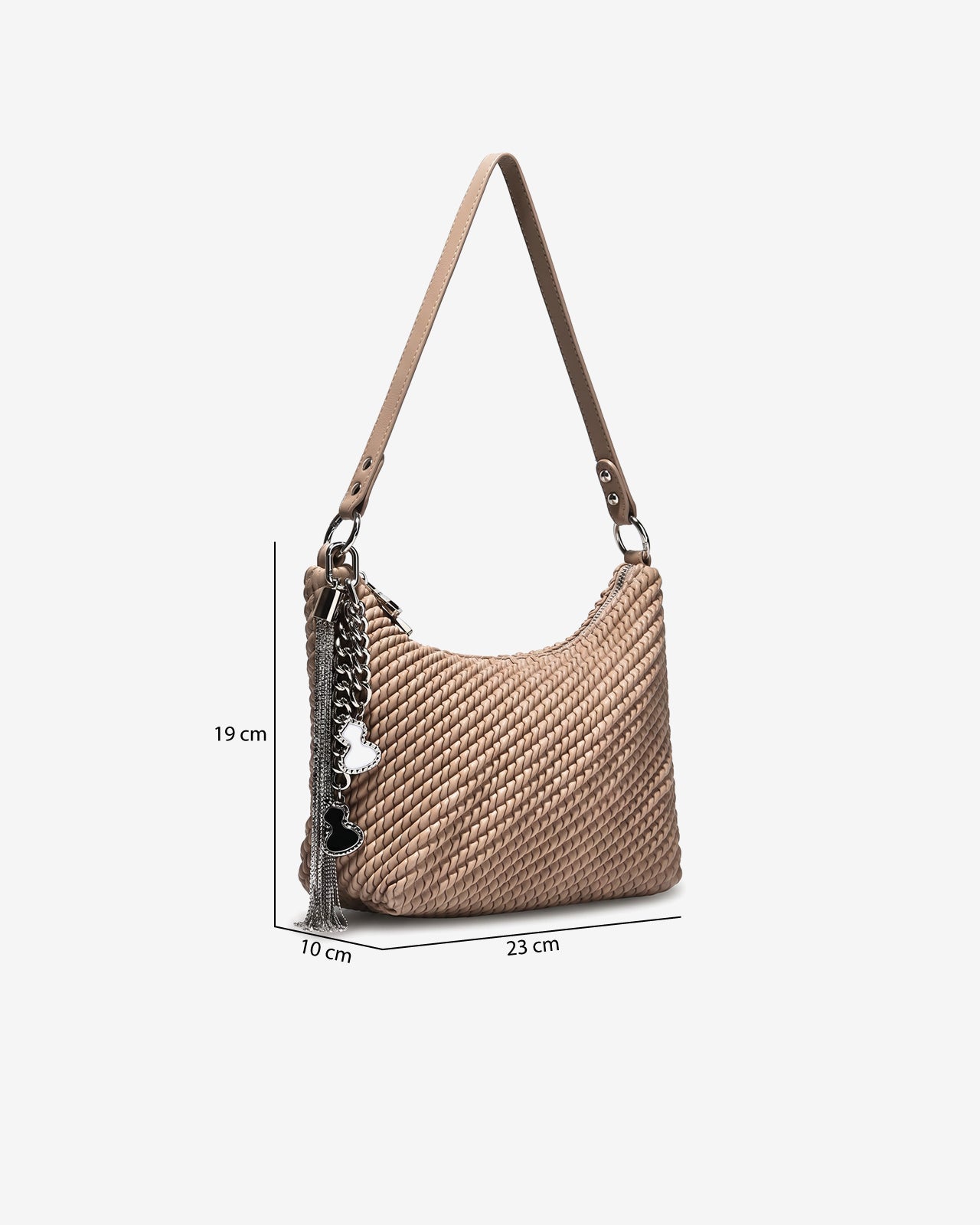 Túi Xách Đeo Vai Hobo Phối Charm Zucia The Luminara N12-JS12Kem Color1