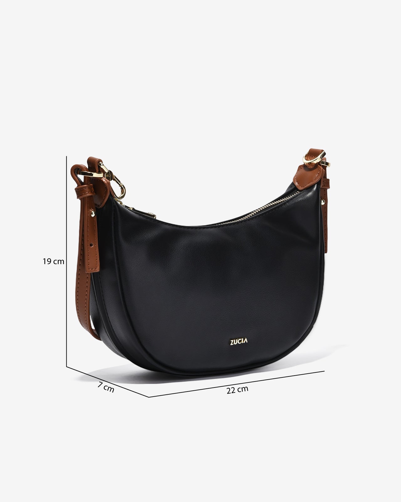 Túi Xách Tay Đeo Chéo Nữ Dáng Bán Nguyệt Zucia InTo You N13-VS13-Đen Color1