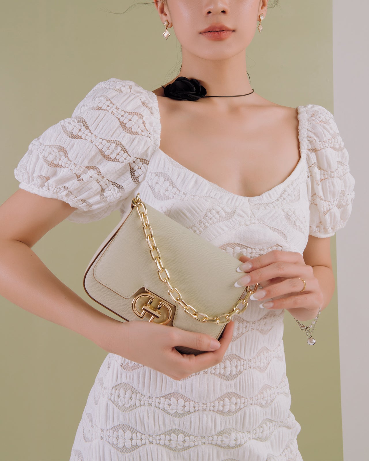 Túi Đeo Chéo Cầm Tay Zuciani Modern Divine N01-JC62-Kem Color1