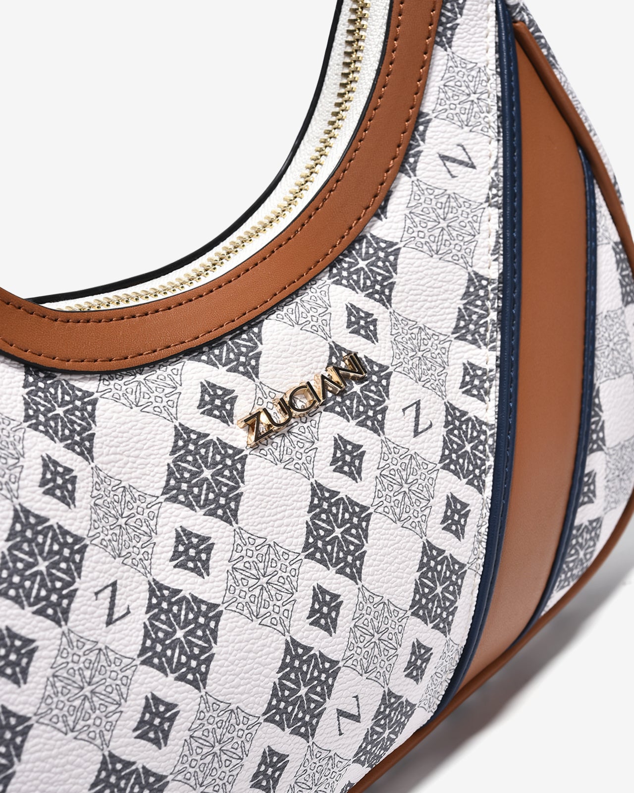 Túi Đeo Vai Hobo Phối Sọc Zuciani Mono La Fleur N04-JYP9Xanh Color1
