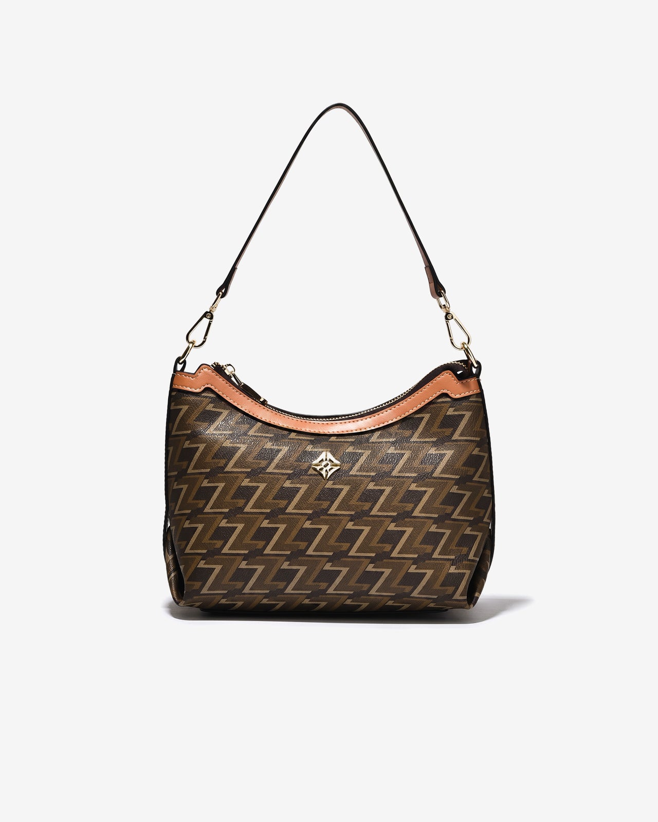 Túi Đeo Chéo Dáng Hobo Zuciani Monogram Zen N08-JYR8Nâu Color1First
