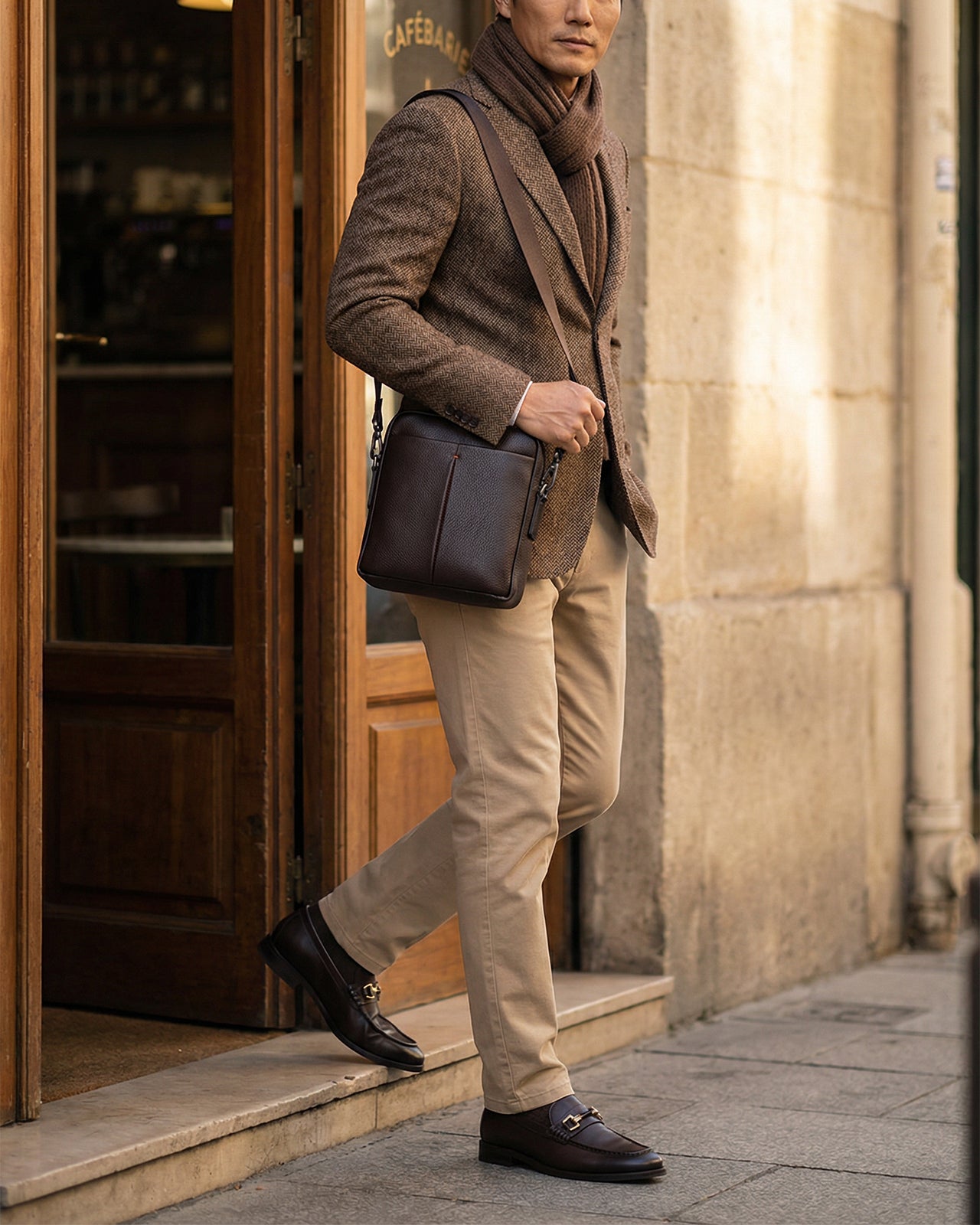 Túi Đeo Chéo Nam Cao Cấp Zuciani Modern Spirit N02-LF02Nâu Color1