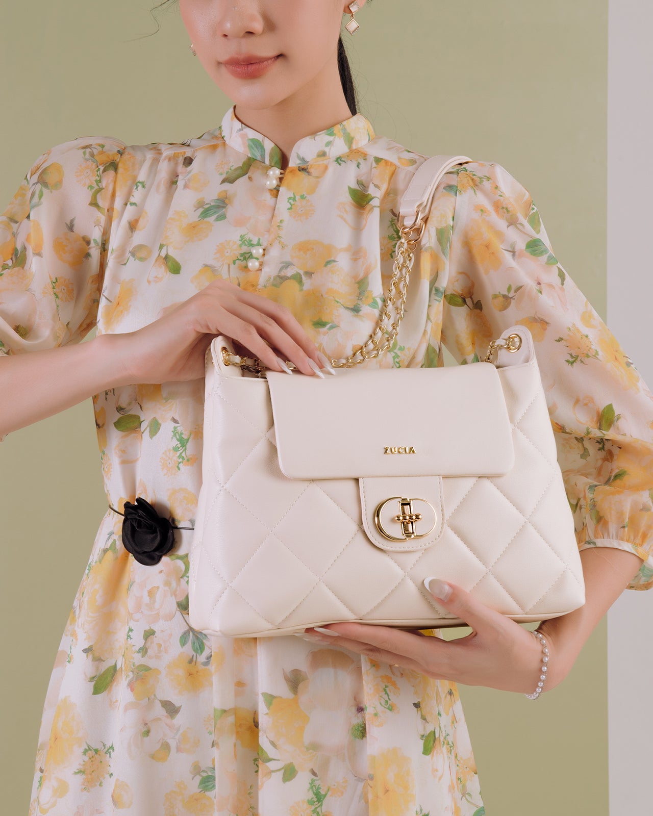 Túi Xách Tay Đeo Vai Zucia Absolute Beauty N04-JC52-Kem Color1
