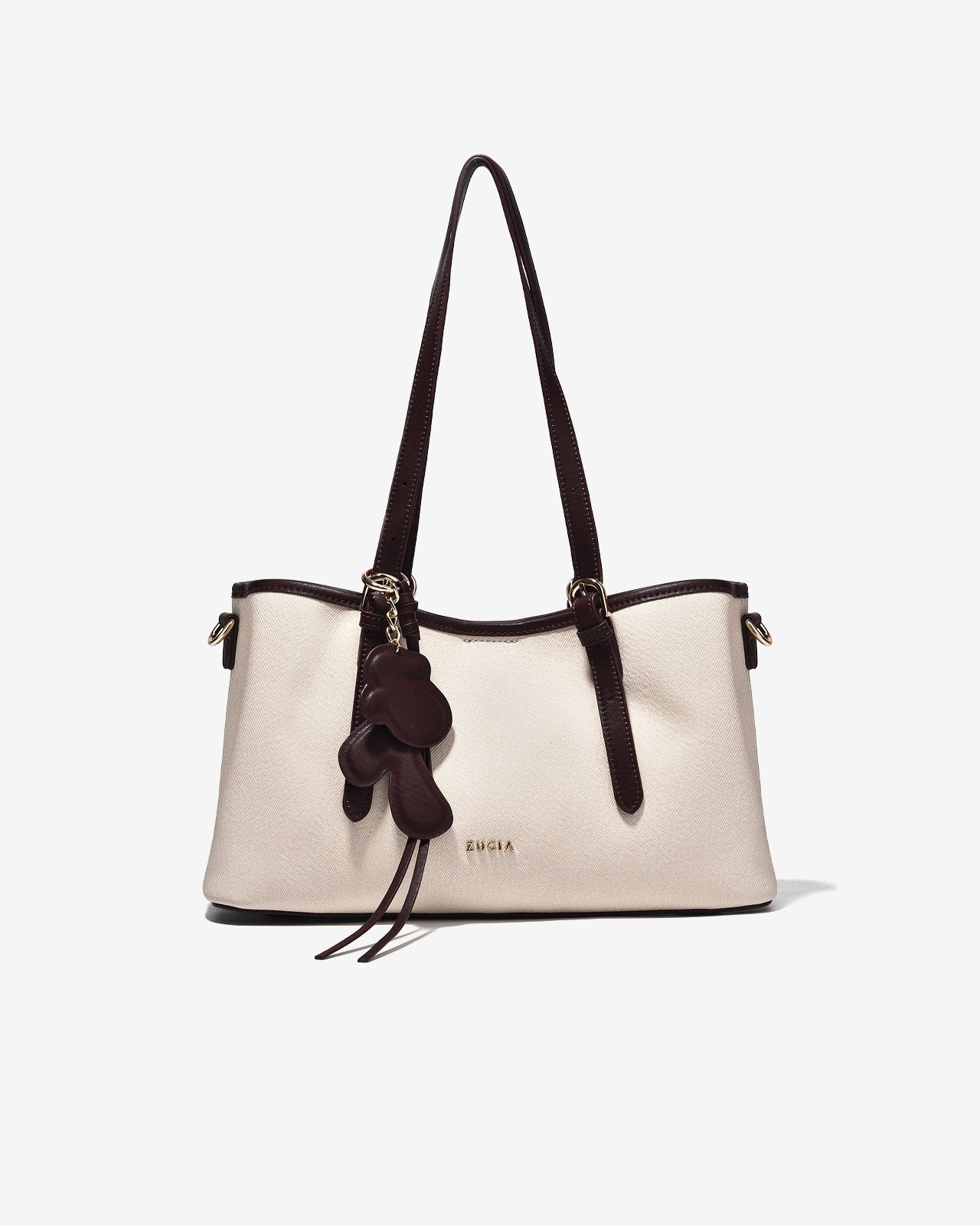 Túi Xách Zucia Dáng Tote Phối Charm Modern Divine N17-JC78Kem Color1First