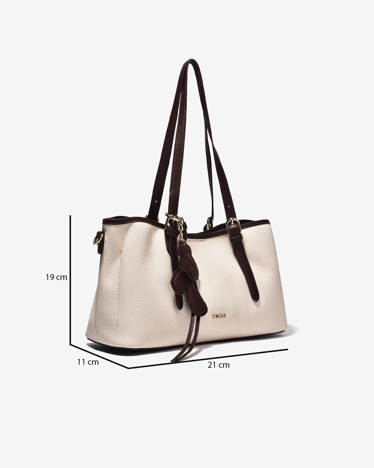Túi Xách Zucia Dáng Tote Phối Charm Urban Muse N07-JC78Kem Color1