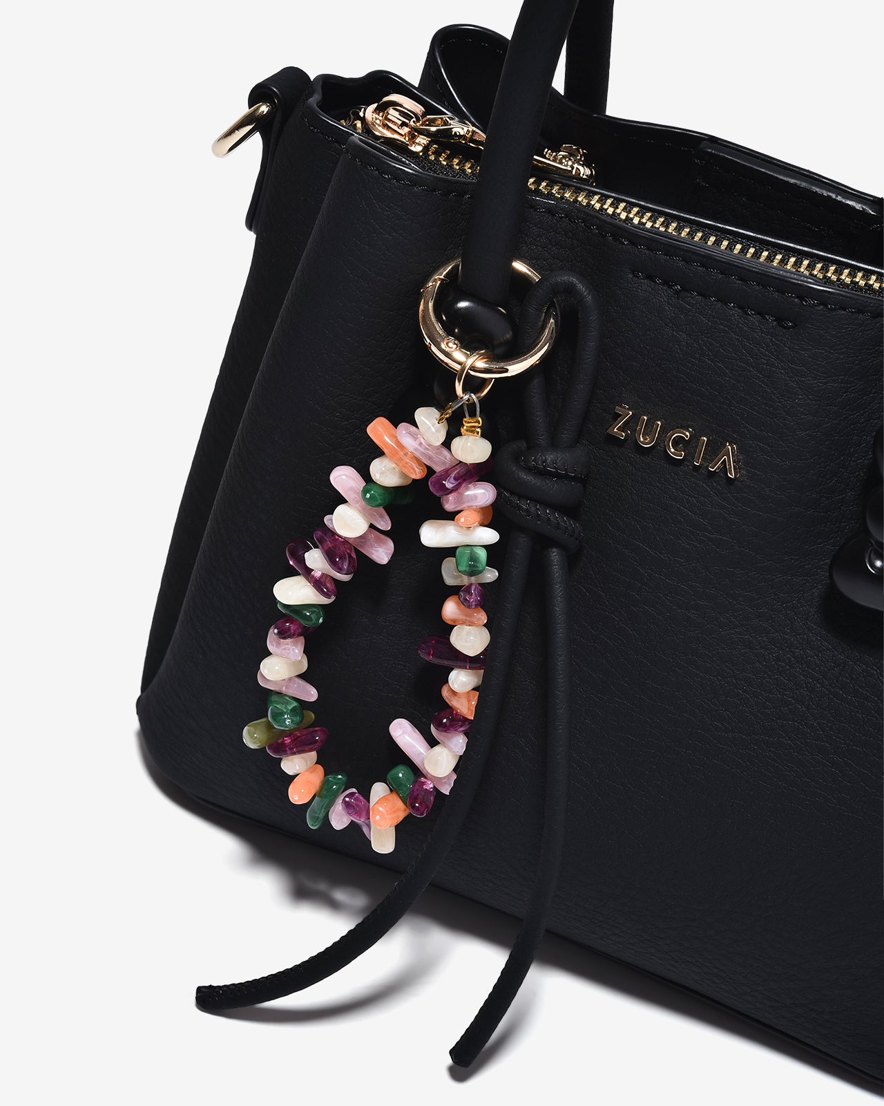 Túi Xách Tay Zucia Mini Tote Phối Charm Modern Divine N25-JC86Đen Color1