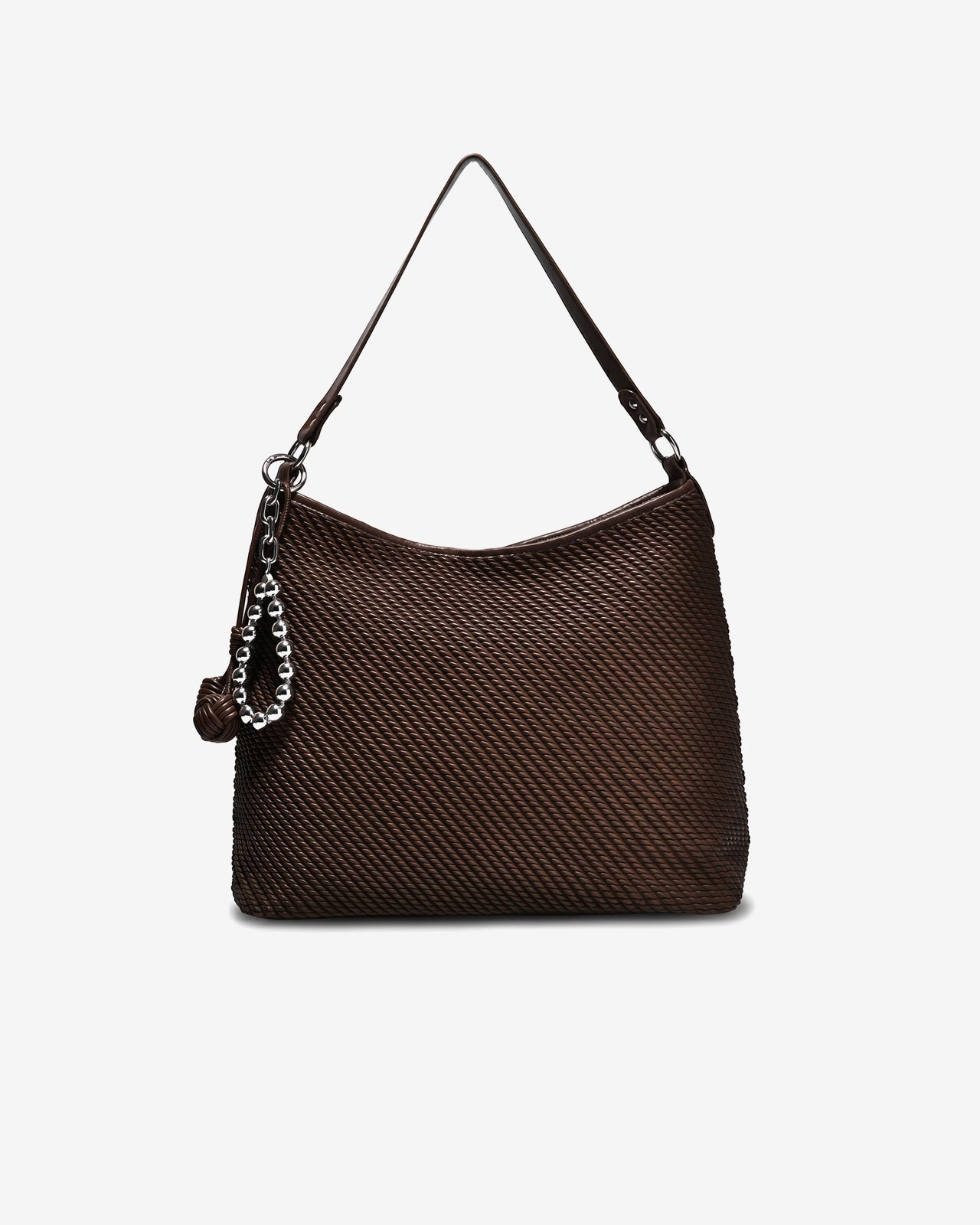 Túi Đeo Vai Dáng Hobo Vân Đan Phối Charm Zucia The Luminara N11-JS11Nâu Color1First